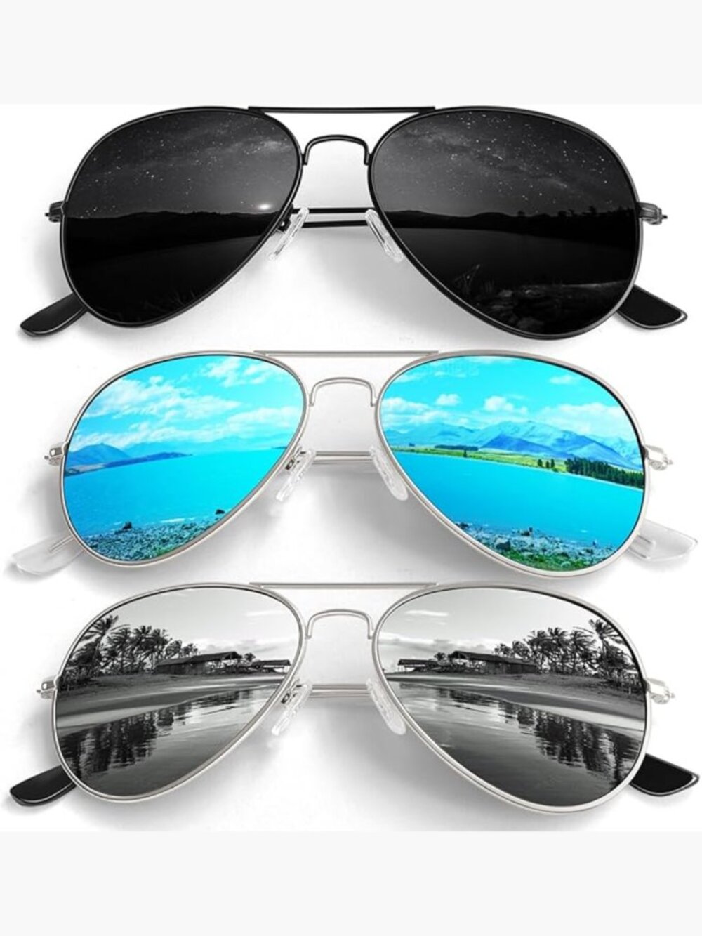Pilot Sunglasses Men Women Lightweight Metal Frame Polarized UV400 Protection